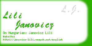 lili janovicz business card